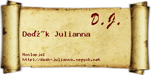 Deák Julianna névjegykártya