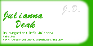 julianna deak business card